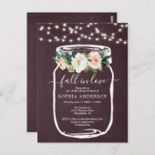 フローラ素朴メイソンジャーブライダルシャワー招待状 ポストカード (正面/裏面)