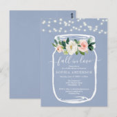 フローラ素朴メイソンジャーブライダルシャワー招待状 ポストカード (正面/裏面)