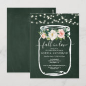 フローラ素朴メイソンジャーブライダルシャワー招待状 ポストカード (正面/裏面)