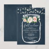 フローラ素朴メイソンジャーブライダルシャワー招待状 ポストカード (正面/裏面)