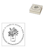 フローラ素朴メイソンジャーモノグラムの差出人住所 ラバースタンプ (押印)