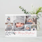 フローラ素朴メリー数々のクリスマス写真コラージュ シーズンカード (スタンド正面)