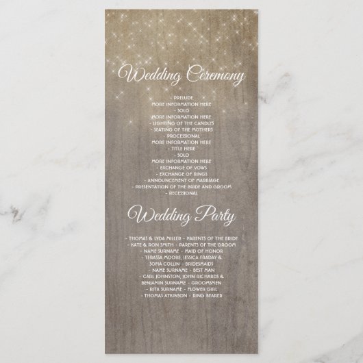 フローラ素朴メーソンジャールライト結婚式 プログラム (裏面)