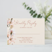 フローラ素朴モノグラムテラコッタ秋の結婚式 出欠カード (スタンド正面)