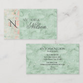 フローラ素朴モノグラム書道紙 名刺 (正面/裏面)