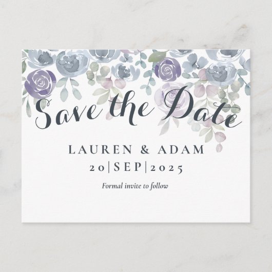 フローラ素朴ユーカリプスターブルー 案内ポストカード (正面)