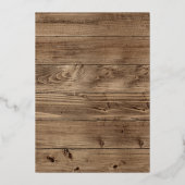 フローラ素朴ユーカリプトゥスウッドクロスバプテスマ金ゴールド 箔招待状 (裏面)