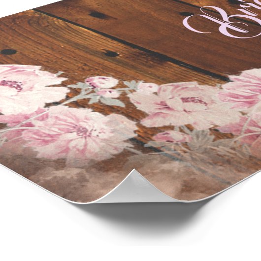 フローラ素朴ライトブライダルシャワーカットフォトブース ポスター (角)