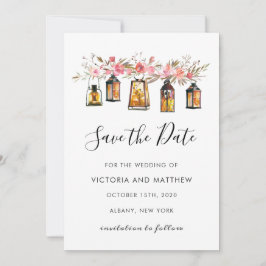 フローラ素朴ランタンウェディング日付保存 セーブザデート