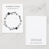フローラ素朴リースイヤリング表示カード 名刺 (正面/裏面)