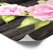 フローラ素朴リースガールズバースデーパーティーサイン ポスター (角)