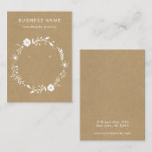 フローラ素朴リースクラフトイヤリング表示カード 名刺 (正面/裏面)