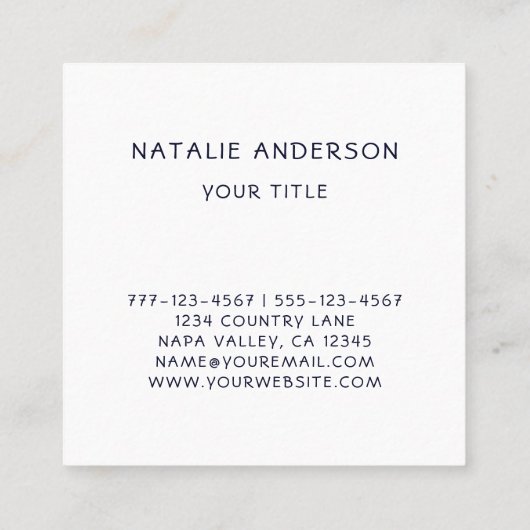 フローラ素朴リーススクエア名刺 スクエア名刺 (裏面)