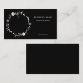 フローラ素朴リースブラックイヤリング価格ラベル 名刺 (正面/裏面)