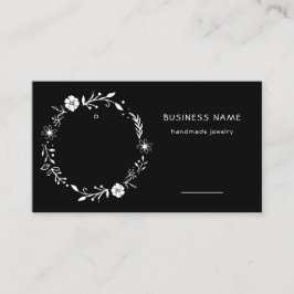 フローラ素朴リースブラックイヤリング価格ラベル 名刺