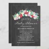 フローラ素朴リースベビーシャワー 招待状 (正面/裏面)