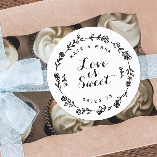 フローラ素朴リースラブイズスウィート結婚式の引き出物 ラウンドシール