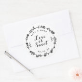 フローラ素朴リースラブイズスウィート結婚式の引き出物 ラウンドシール (封筒)