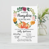 フローラ素朴リースリトルカンプキンベビーシャワー 招待状 (スタンド正面)