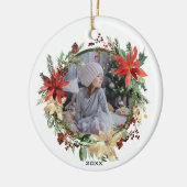 フローラ素朴リース写真（年あり） セラミックオーナメント (左)