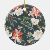 フローラ素朴リース写真（年あり） セラミックオーナメント (裏面)