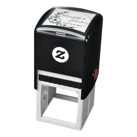 フローラ素朴リース結婚式の日付の保存 セルフインキングスタンプ (商品)