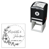 フローラ素朴リース結婚式の日付の保存 セルフインキングスタンプ (インサイチュ)
