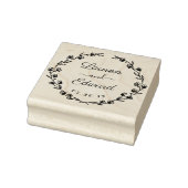 フローラ素朴リース結婚式の日付の保存 ラバースタンプ (スタンプ)