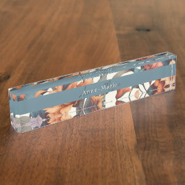 フローラ素朴ヴィンテージエレガントスタイリッシュ デスクネームプレート