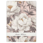 フローラ素朴ヴィンテージエレガント灰色 クリップボード (裏面)