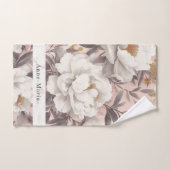 フローラ素朴ヴィンテージエレガント灰色 バスタオルセット (ハンドタオル)