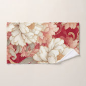 フローラ素朴ヴィンテージエレガント赤 バスタオルセット (ハンドタオル)