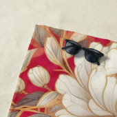 フローラ素朴ヴィンテージエレガント赤 ビーチタオル (インサイチュ)