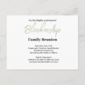 フローラ素朴保存日付ファミリ懇親会 案内ポストカード (裏面)