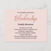 フローラ素朴保存日付ファミリ懇親会 案内ポストカード (裏面)