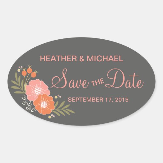 フローラ素朴保存日付 楕円形シール (正面)