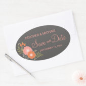 フローラ素朴保存日付 楕円形シール (封筒)