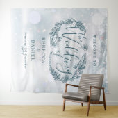 フローラ素朴冬の結婚式の背景 タペストリー (インサイチュ(横))