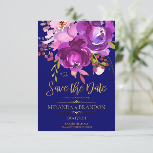 フローラ素朴国の結婚式の日付カードの保存 セーブザデート (スタンド正面)