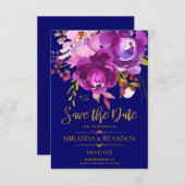 フローラ素朴国の結婚式の日付カードの保存 セーブザデート (正面/裏面)