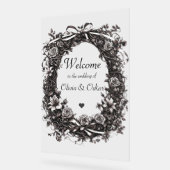 フローラ素朴天然リース、セピア アクリルサイン (傾斜)