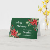 フローラ素朴娘と家族メリークリスマス カード (黄色い花)