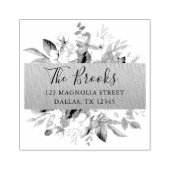 フローラ素朴差出人住所ゴム印 ラバースタンプ (インプリント)