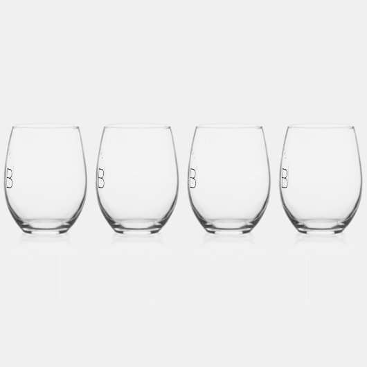 フローラ素朴幹結婚モノグラム ステムなしワイングラス (左)