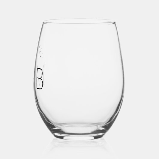 フローラ素朴幹結婚モノグラム ステムなしワイングラス (左)