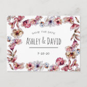 フローラ素朴手書き日付はがきを保存 インビテーションポストカード (正面)