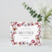 フローラ素朴手書き日付はがきを保存 インビテーションポストカード (スタンド正面)