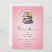 フローラ素朴新しいチャプターがピンクのシャワーを浴びる 招待状 (正面)