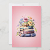 フローラ素朴新しいチャプターがピンクのシャワーを浴びる 招待状 (裏面)