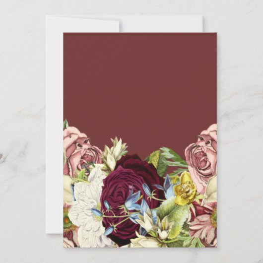 フローラ素朴植物学ブルゴーニュブライダルシャワー 招待状 (裏面)